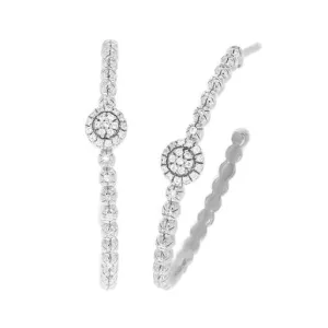 Ella Stein Silver Pave Twist Hoop Earrings (SI3031)