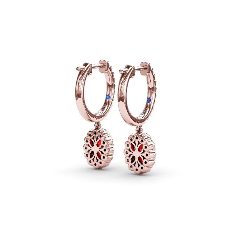 Fana Dazzling Ruby and Diamond Drop Earrings