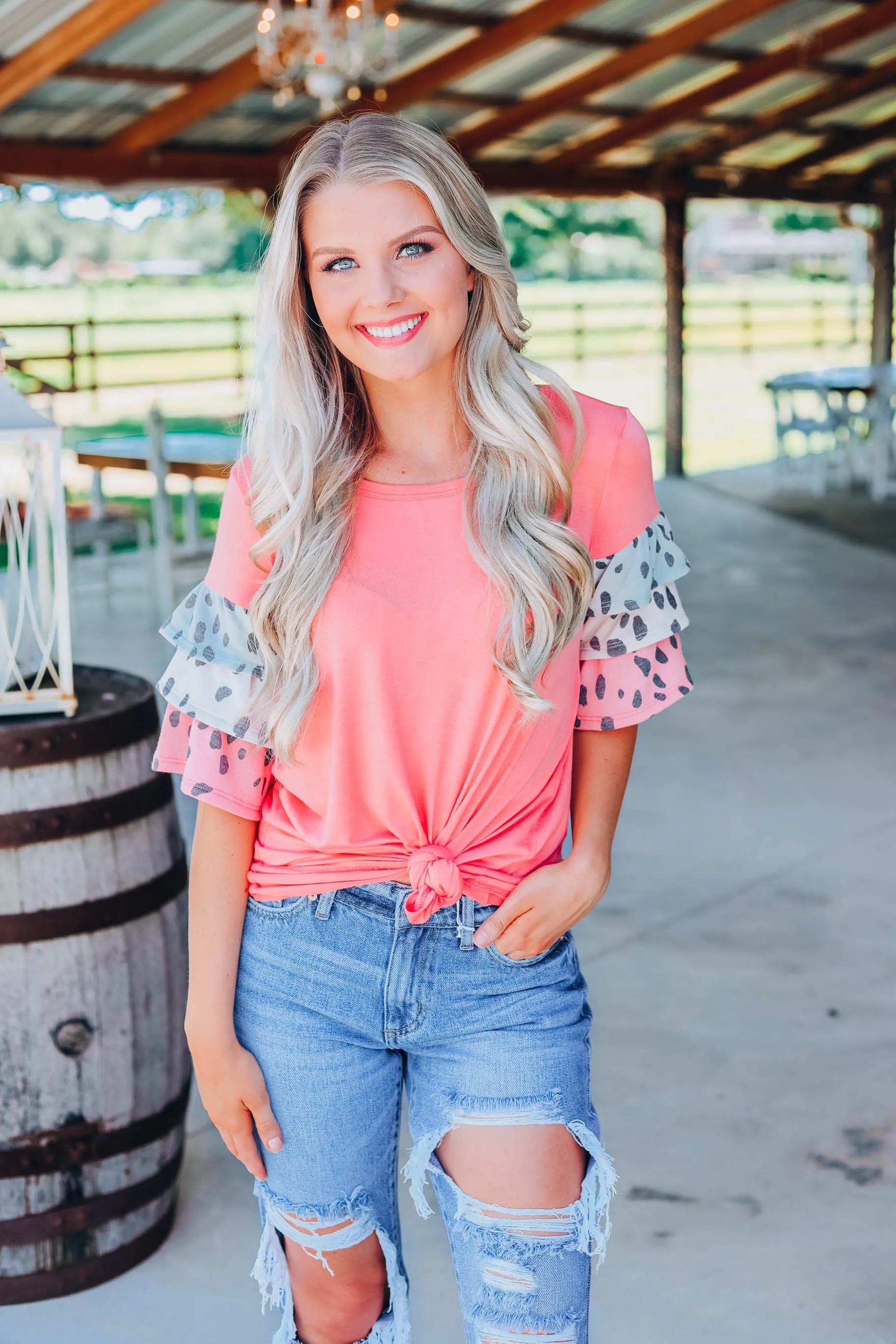 Fierce and Feminine Top - Coral