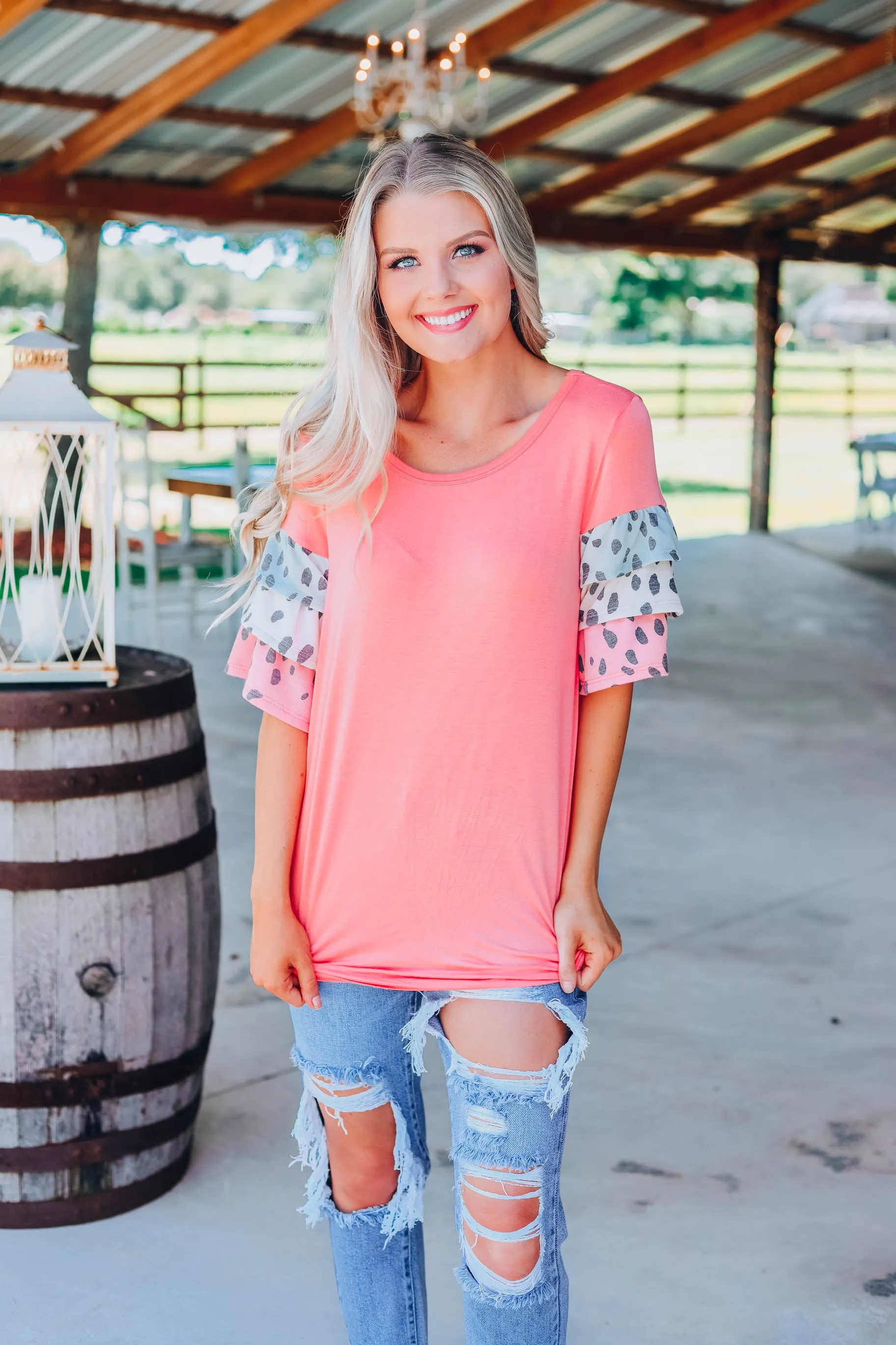 Fierce and Feminine Top - Coral