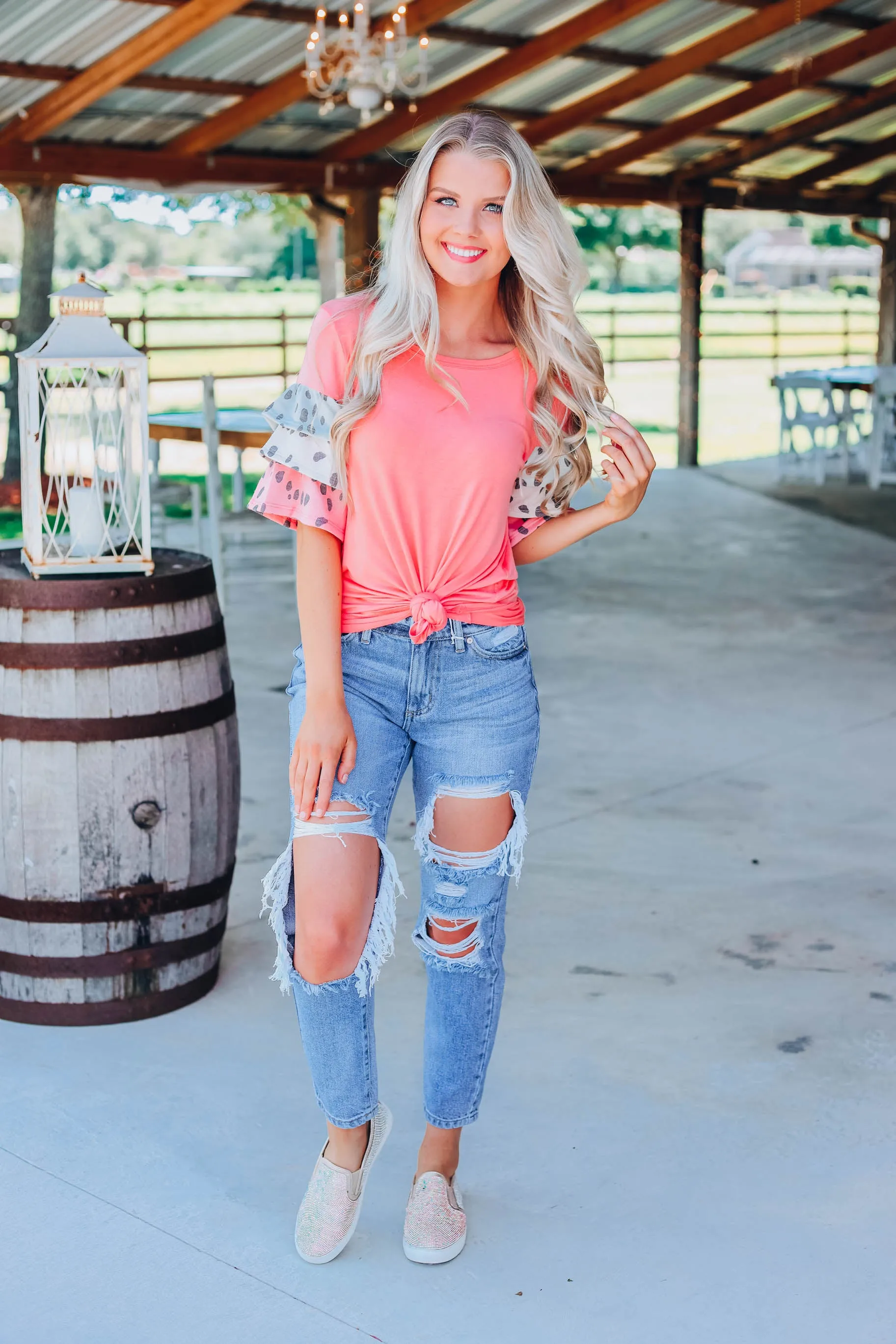 Fierce and Feminine Top - Coral