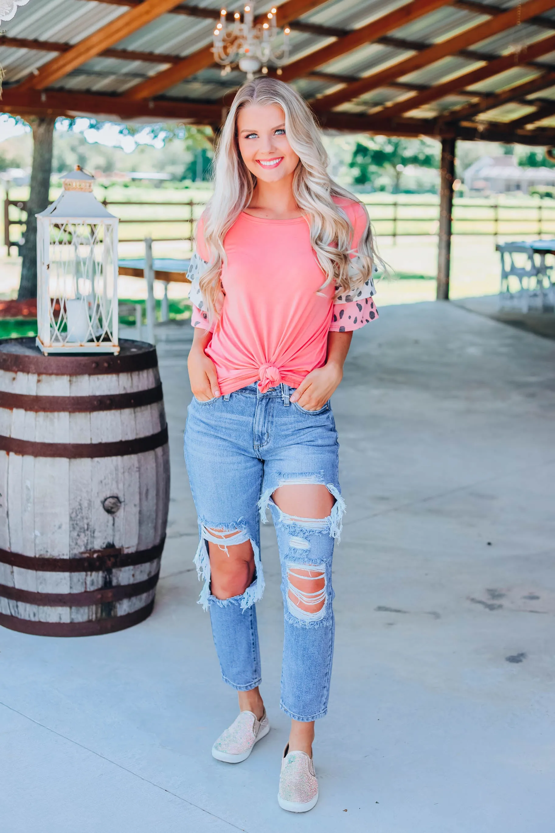 Fierce and Feminine Top - Coral