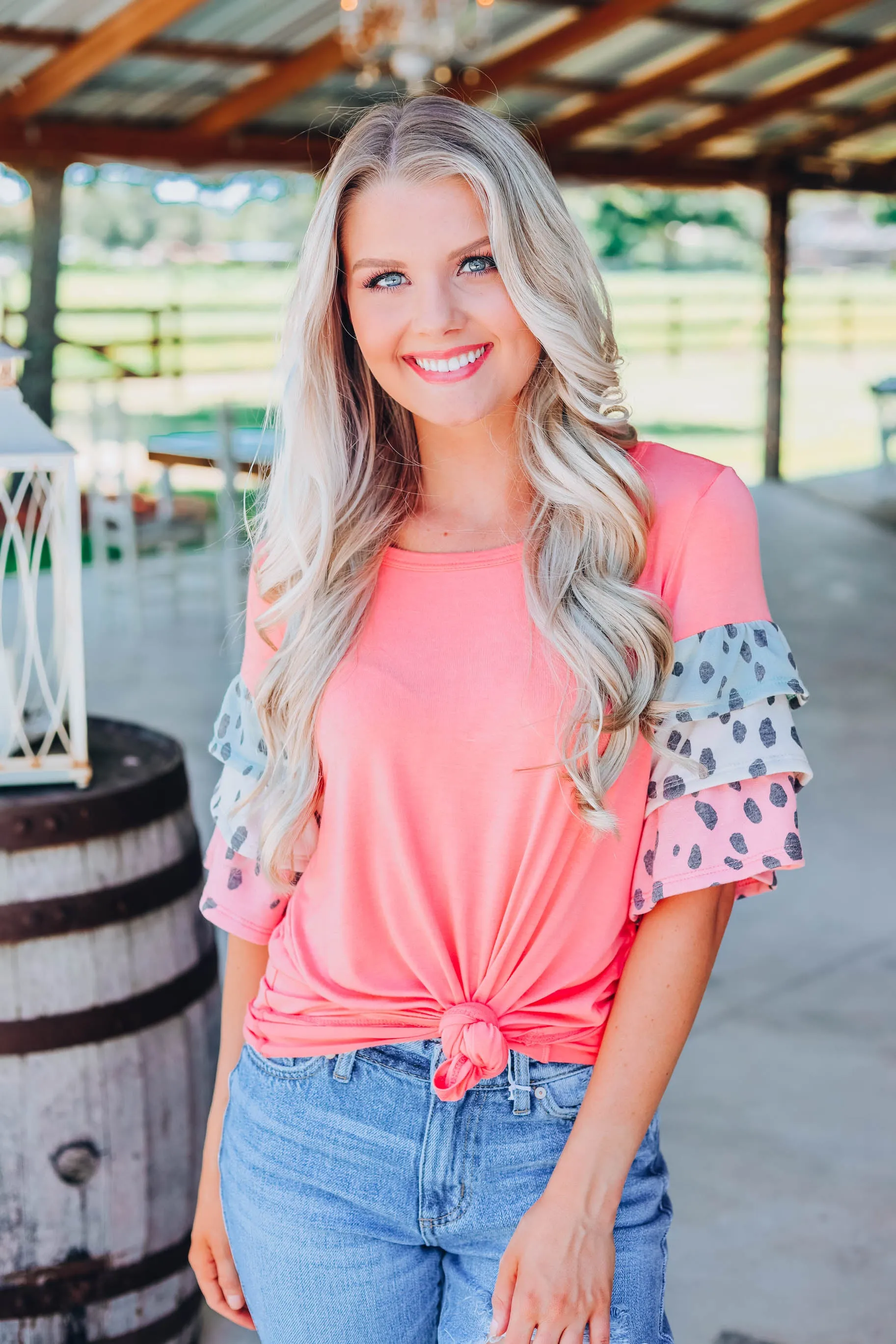 Fierce and Feminine Top - Coral