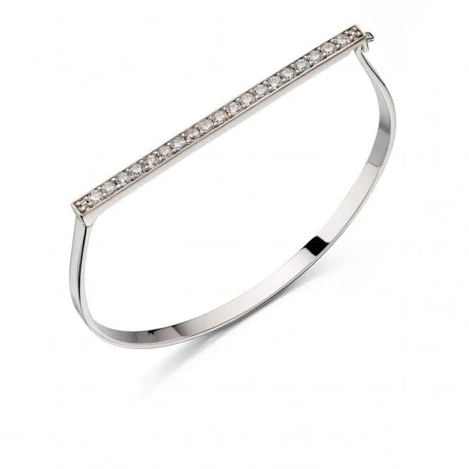 Fiorelli Silver Pave Hinged Bangle B4861C