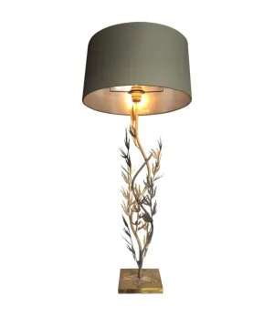 FRENCH GILT AND BLACK METAL CORAL LAMP