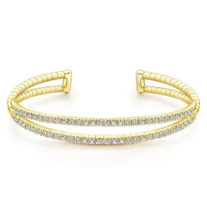 Gabriel & Co. 14k Yellow Gold Demure Diamond Bangle Bracelet