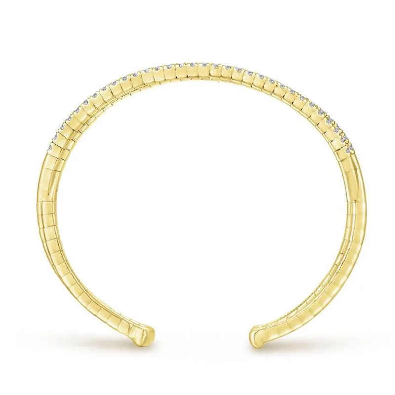 Gabriel & Co. 14k Yellow Gold Demure Diamond Bangle Bracelet