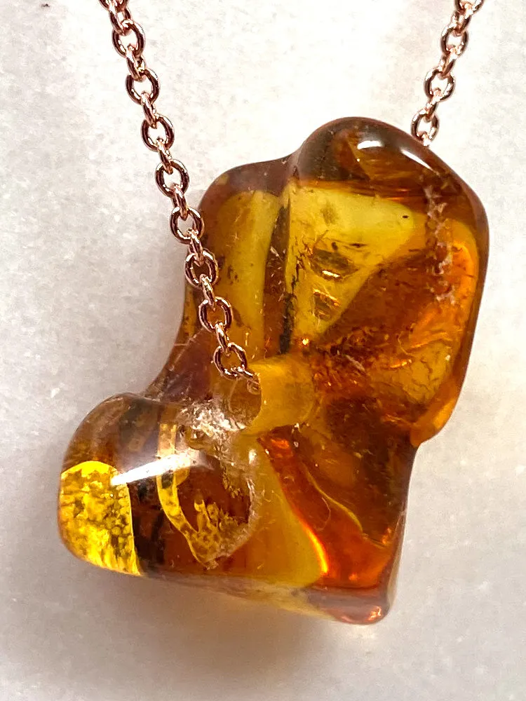 Genuine Natural Baltic Amber Necklace #26 - 16 Kt Gold plated chain necklace Handmade Jewelry - Great gift