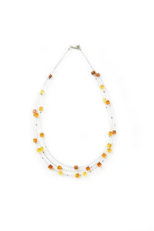 Geometric Amber Bead Necklace