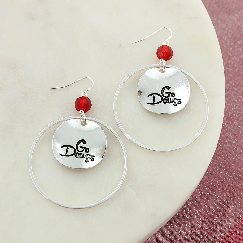 Georgia Slogan Disc Earrings