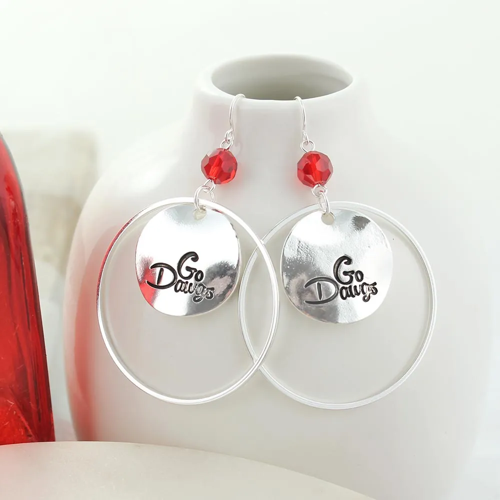 Georgia Slogan Disc Earrings