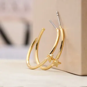 Gold Coloured Hoop Earrings