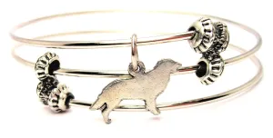 Golden Retriever Silhouette Triple Style Expandable Bangle Bracelet