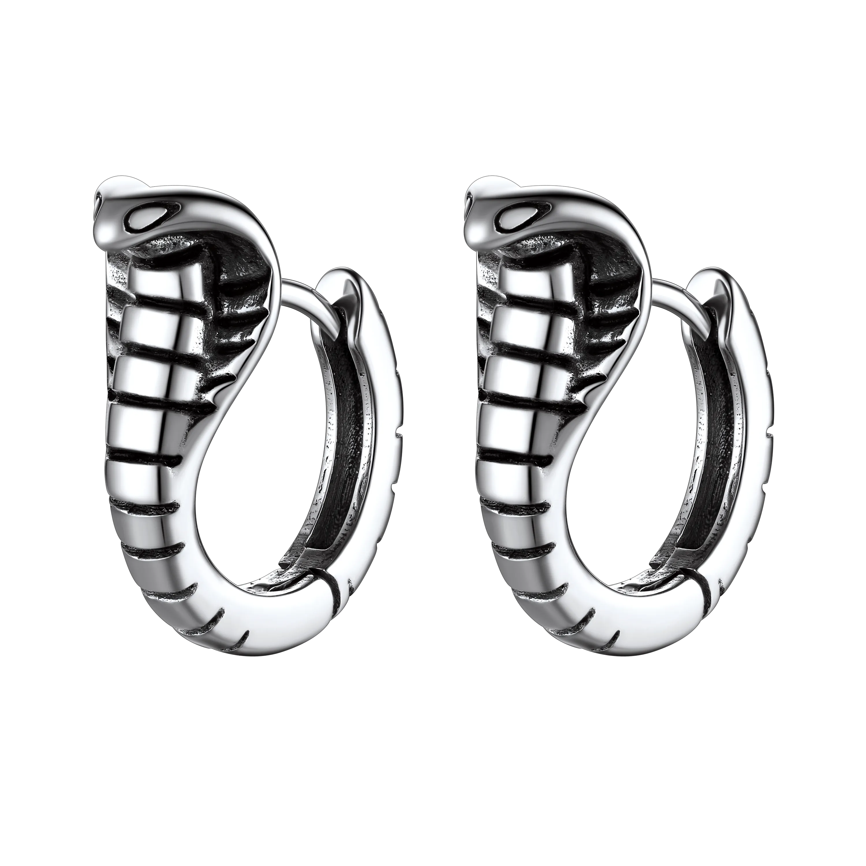 Gothic Punk Snake Hoop Earrings for Men Women