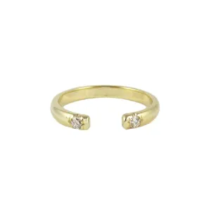 Half Round 2 Diamond Cuff Ring