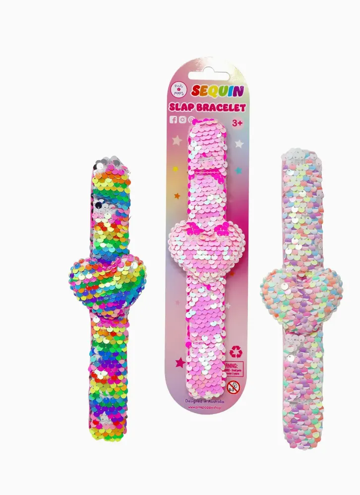 Heart Sequin Slap Bracelet