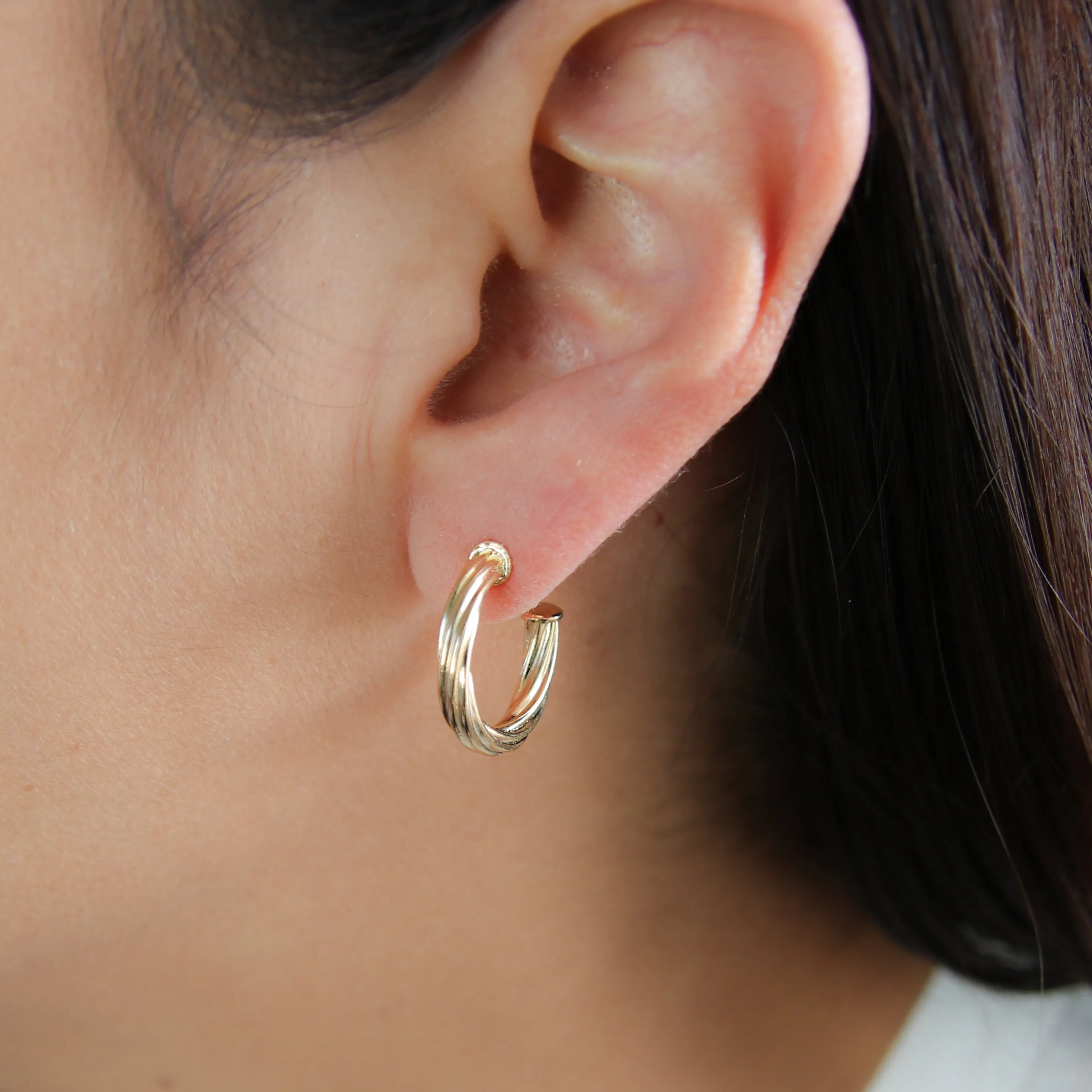 Hollow Twisted Hoop Earring