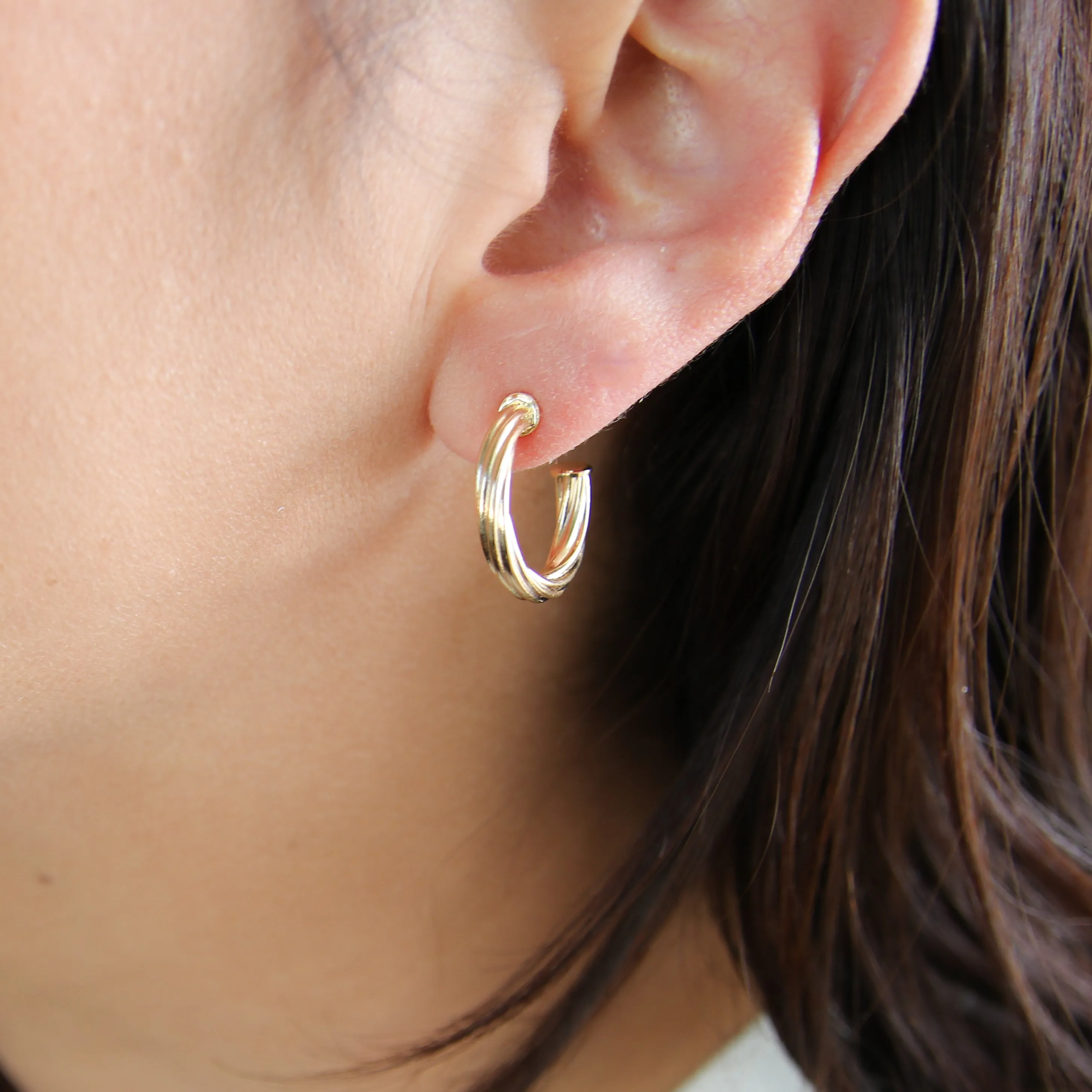 Hollow Twisted Hoop Earring