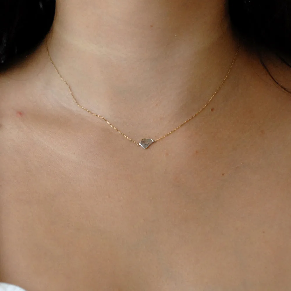 horizontal diamond slice necklace