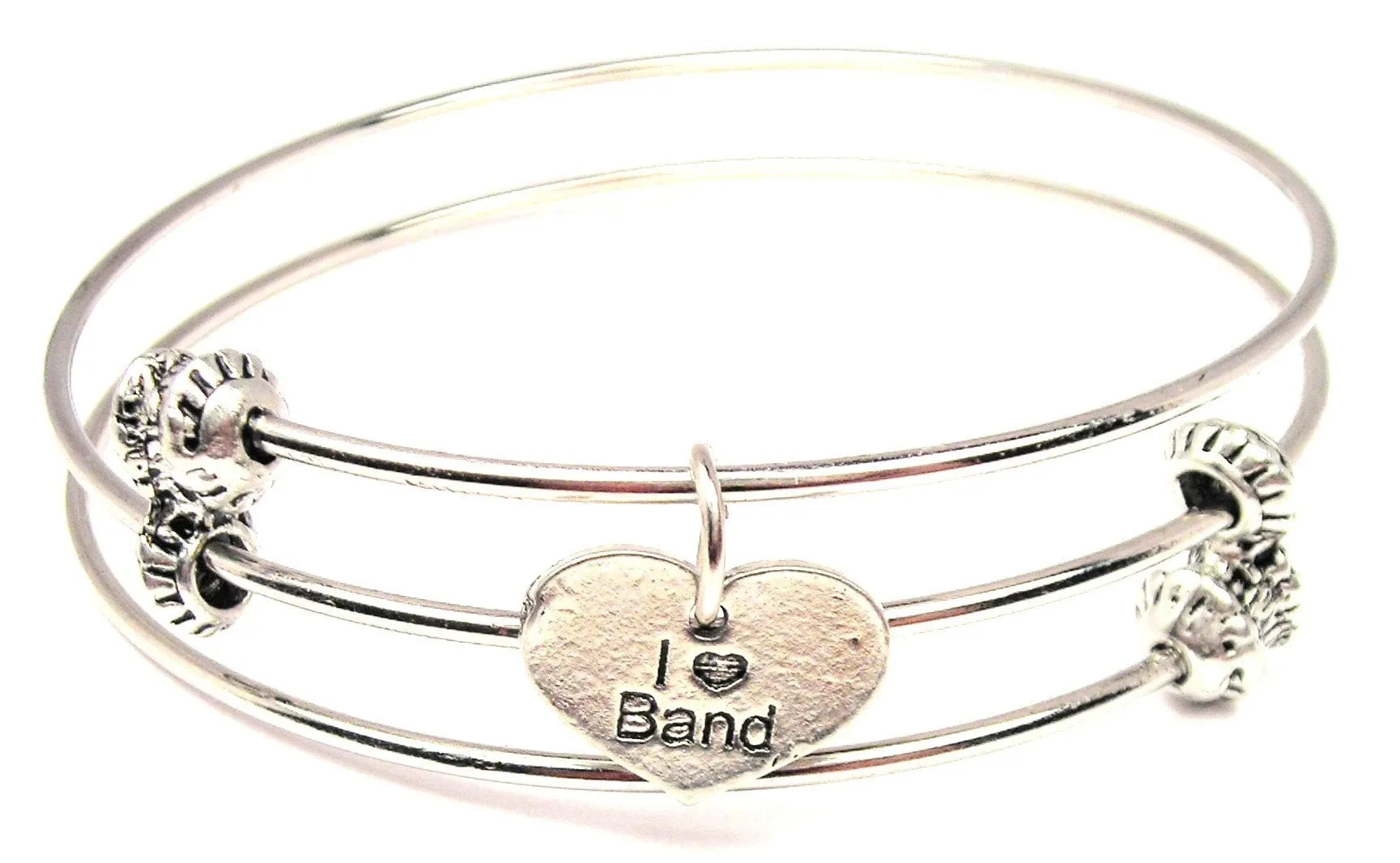 I Love Band Triple Style Expandable Bangle Bracelet