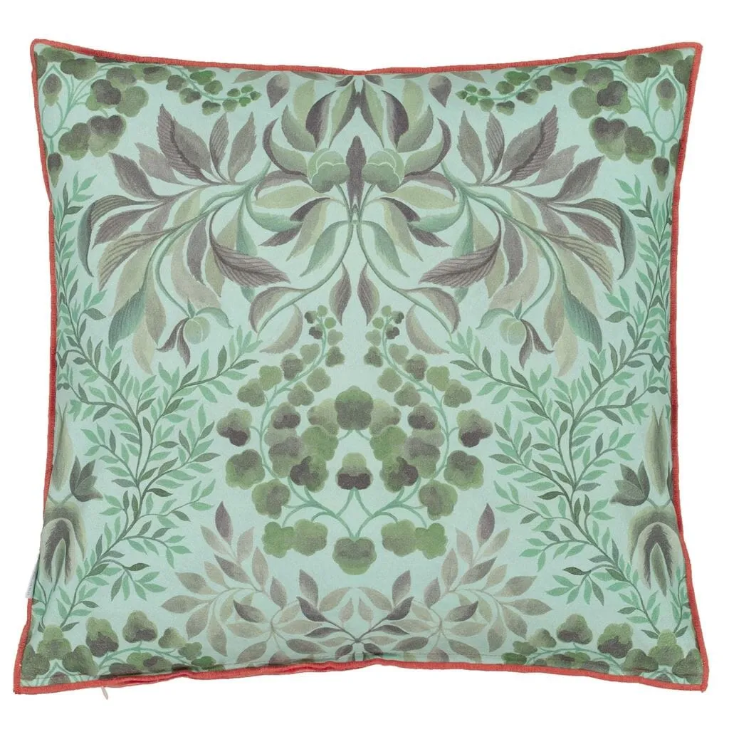 Ikebana Damask Aqua Decorative Pillow by Designers Guild