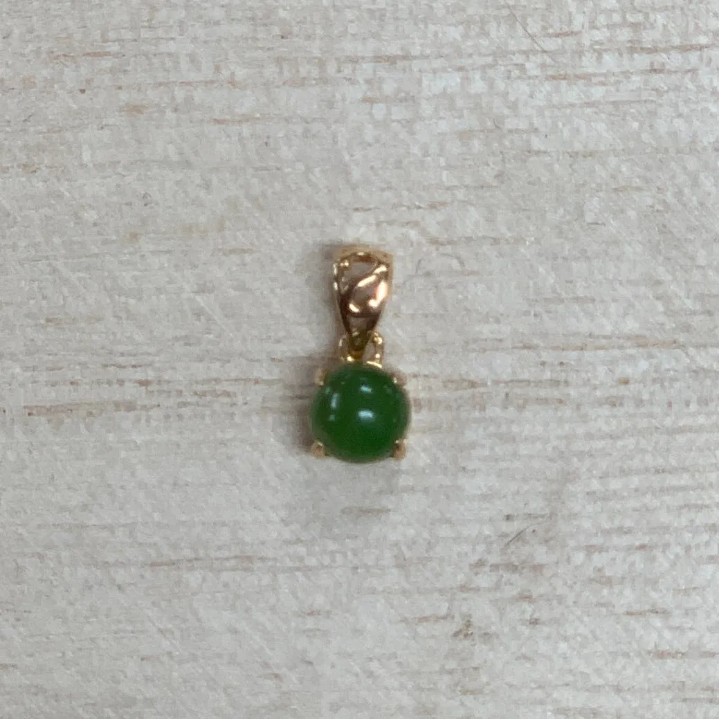 Jade Pendants and Ring, 14K yellow gold