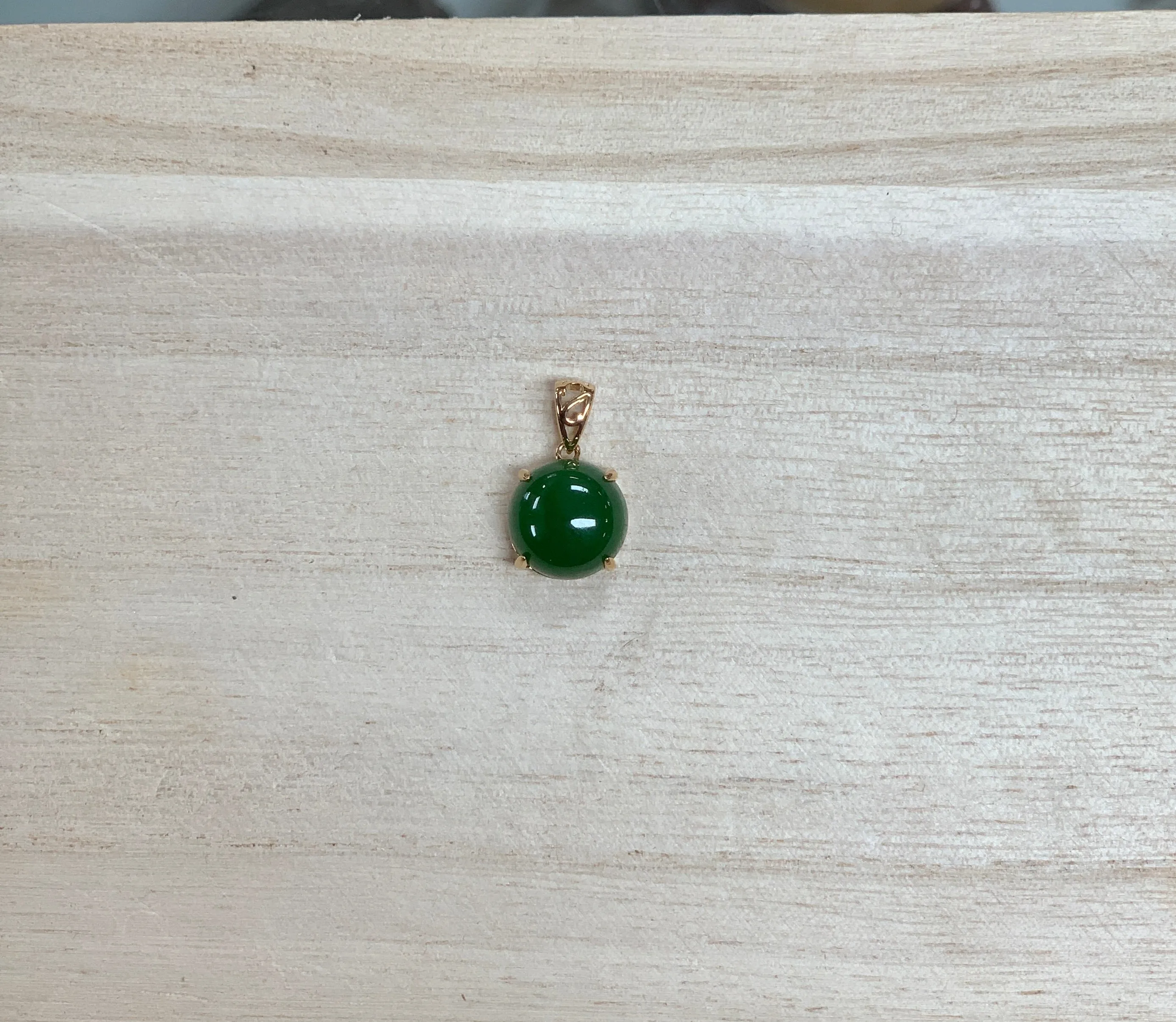 Jade Pendants and Ring, 14K yellow gold