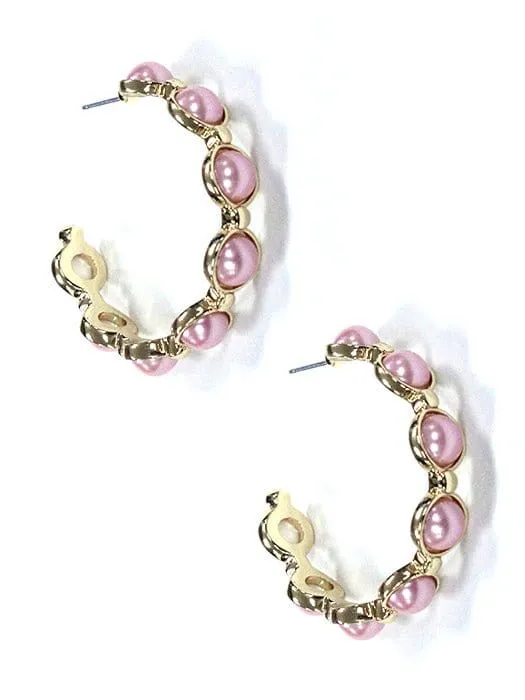 KE8783 Bubble C Shape Hoop Earrings