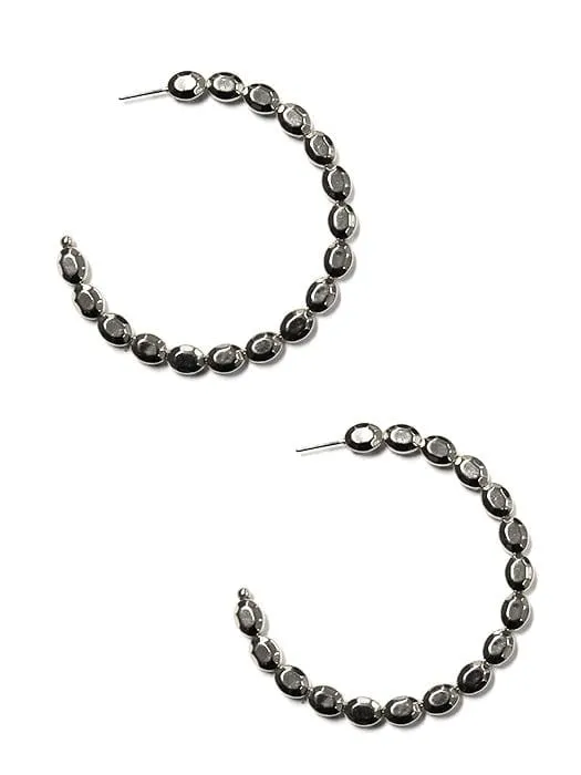 KE8854 Casey Beaded C Shape Hoop Earrings