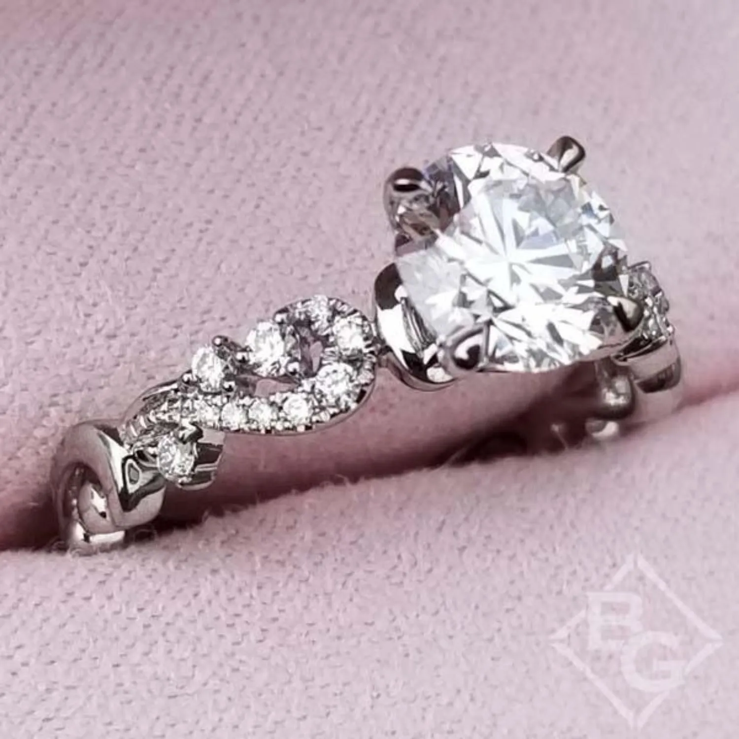 Kirk Kara "Angelique" Diamond Scrollwork Engagement Ring