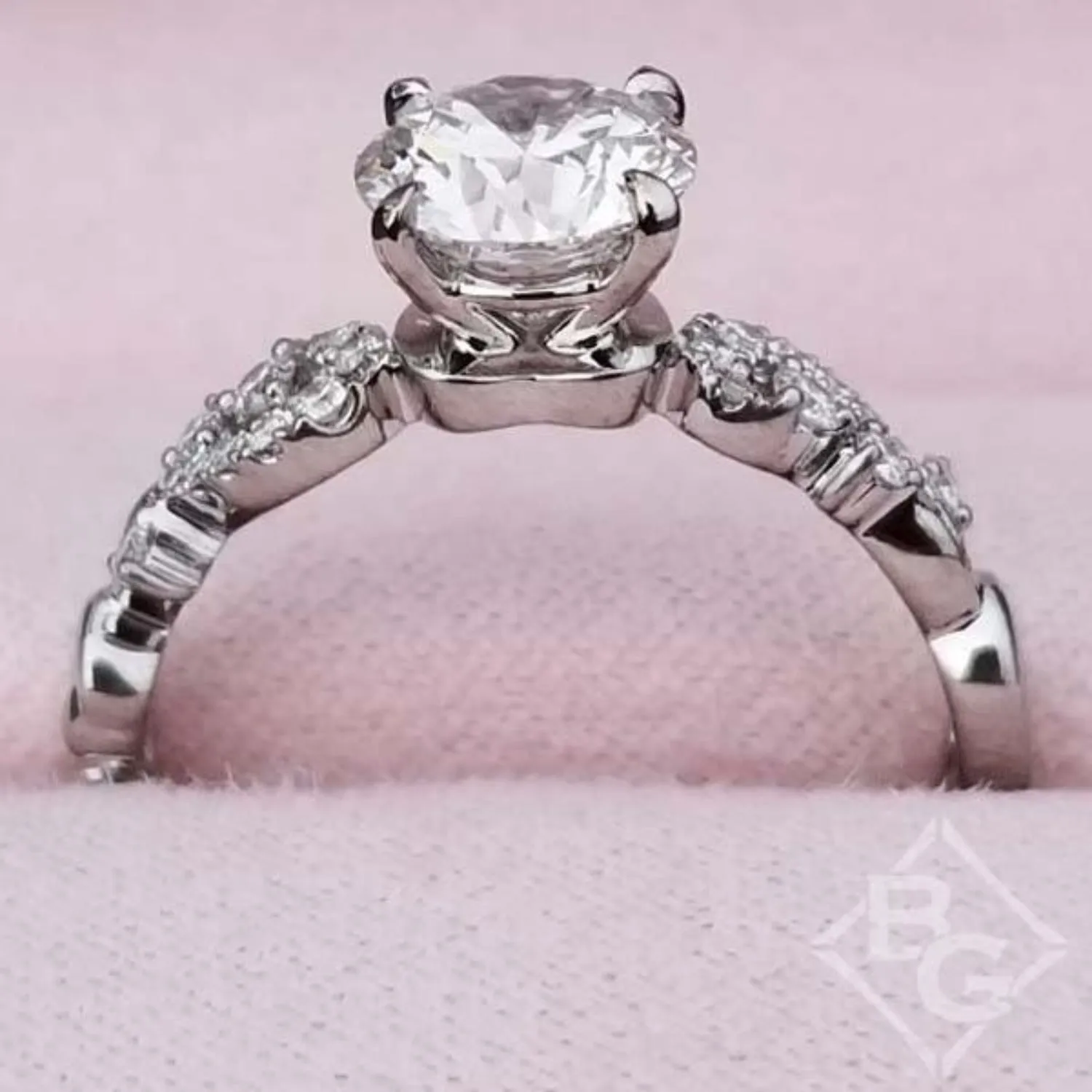 Kirk Kara "Angelique" Diamond Scrollwork Engagement Ring