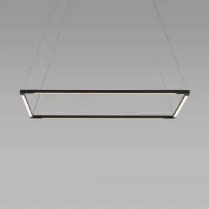 Koncept Inc Z-Bar Pendant Medium Square, Soft Warm, Matte Black, 26" x 26" ZBP-24-S-SW-MTB-CNP