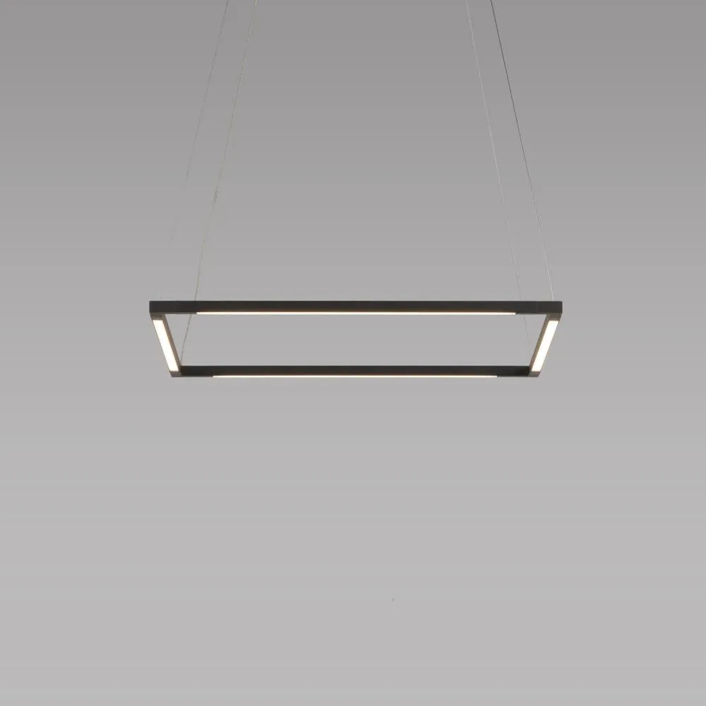 Koncept Inc Z-Bar Pendant Small Square, Soft Warm, Matte Black, 18" x 18" ZBP-16-S-SW-MTB-CNP