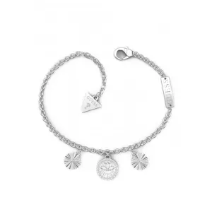 Ladies Rhodium Plated Lotus Flower Multi Charm Bracelet UBB01347RHL