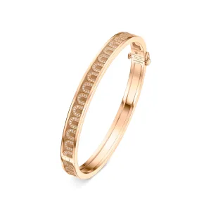 L'Arc de DAVIDOR Bangle PM, 18k Rose Gold with Satin Finish and Arcade Diamonds