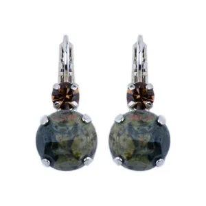 Large Double Stone Leverback Earrings in "Deep Forest" *Custom*