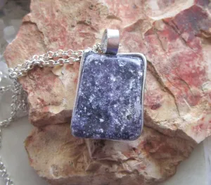 Lepidolite Natural Polished Gemstone Pendant Necklace