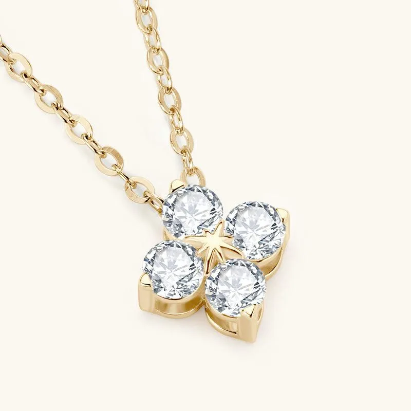 Lucky Four-leaf Clover Premium Moissanite Pendant Necklace