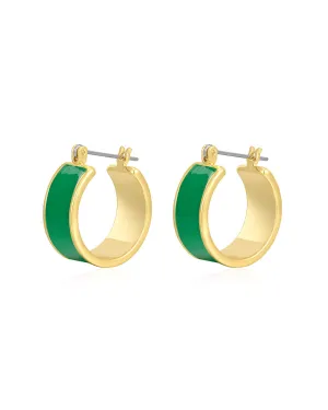 Luv AJ - Positano Hoops - Emerald Green - Gold