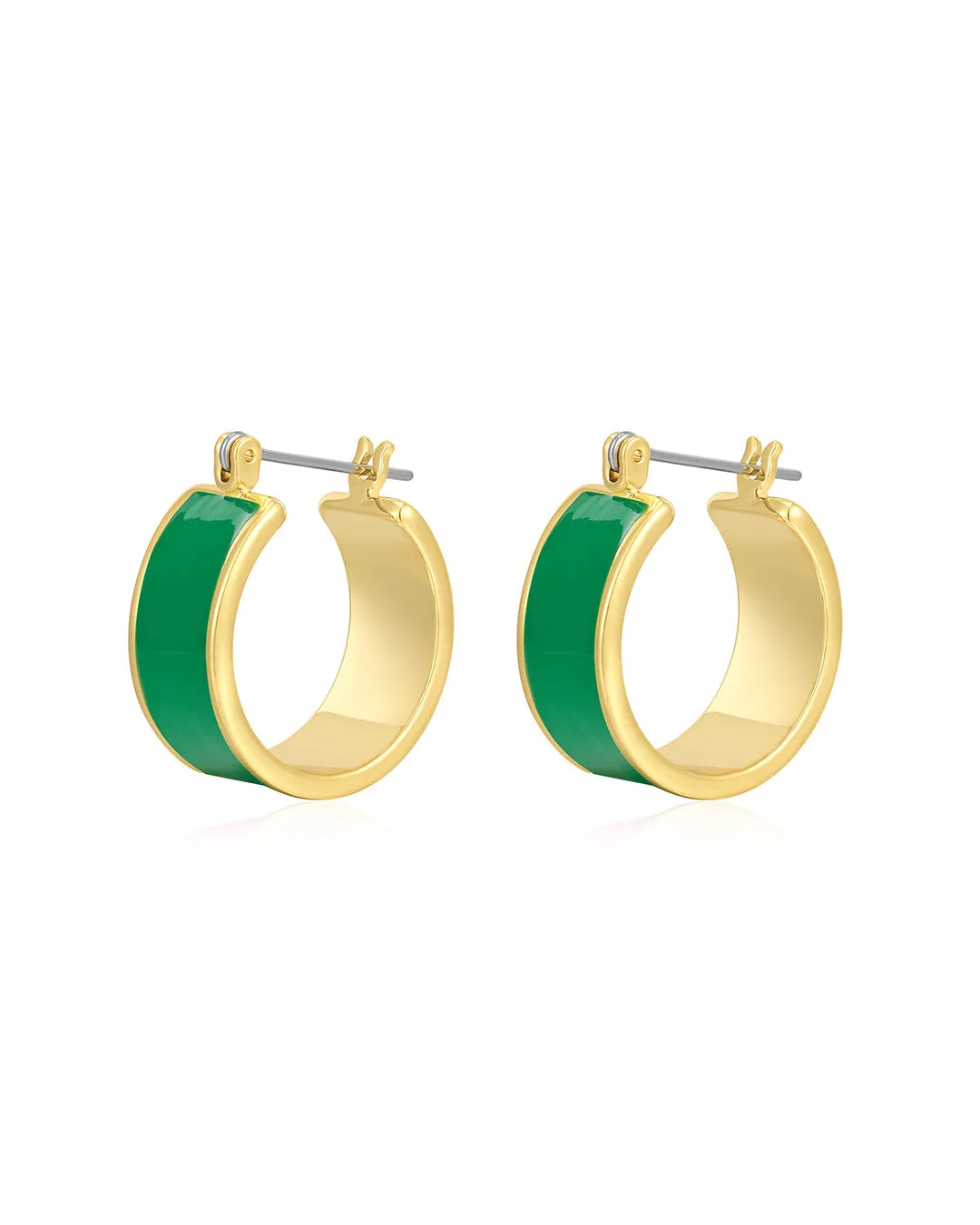 Luv AJ - Positano Hoops - Emerald Green - Gold