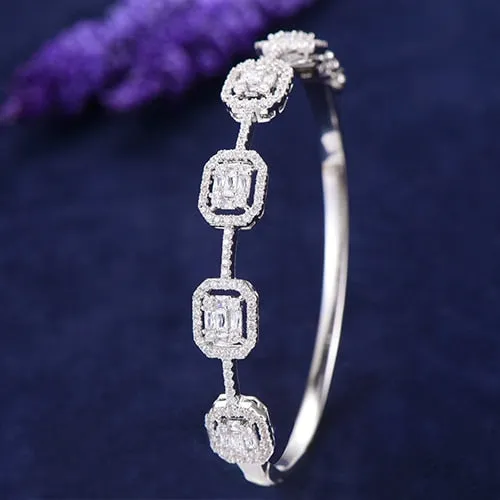 Luxury Stackable Bangle Cubic Zircon Crystal Bracelet