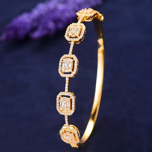 Luxury Stackable Bangle Cubic Zircon Crystal Bracelet