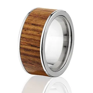 Men's Honduras Rosewood Ring, Wide Wood Wedding Bands