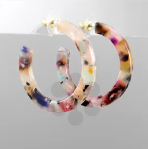 Mind Over Matter Hoop Earrings Small- Light Multi