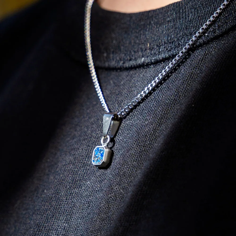 Mini Blue & Silver Lapis Lazuli Pendant