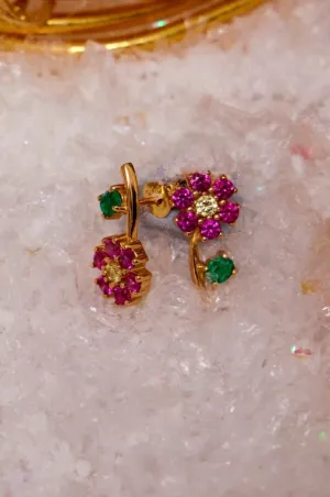 Mismatched Flower Stud Earrings