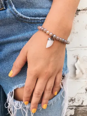 Moonstone Bracelet // Gemstone Tooth Charm