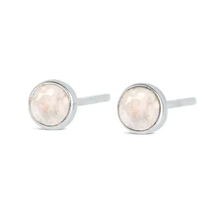 Moonstone Mini Stud Earrings | Silver - June