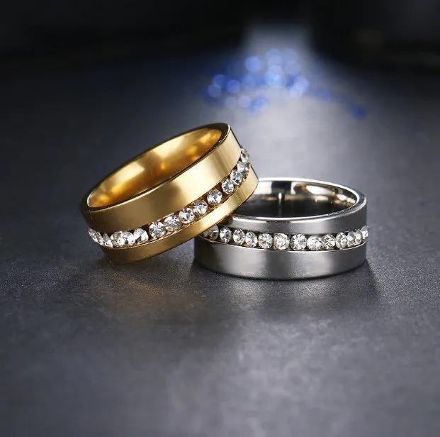 Multi-Stone Titanium Stainless Steel Ring