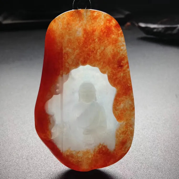 Natural Jade Pendant Jadeite Guan Yin Pendant PT221